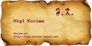 Higl Kozima névjegykártya